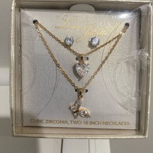 Heart and Butterfly Necklace Set